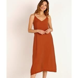 Lacausa Womens size Small Alma Slip Dress Burnt Orange la30124